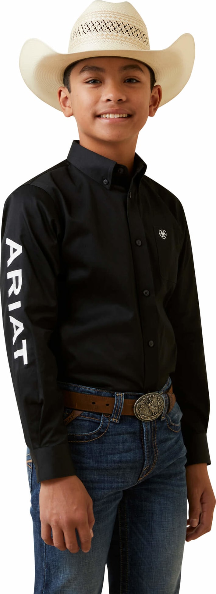 ARIAT Boy's Team logo Twill LS Shirt 10045426