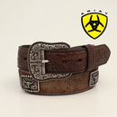 Cinturón ARIAT para hombre con diseño floral y conchos Longhorn Western A1038102 
