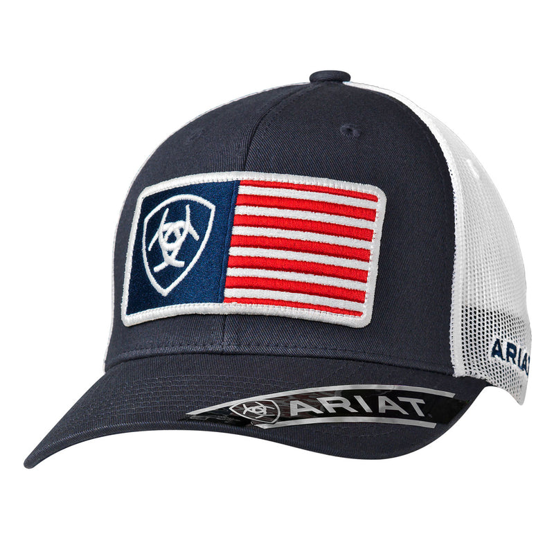 ARIAT Men's Mesh Snap Back Flag USA CAP 1517603