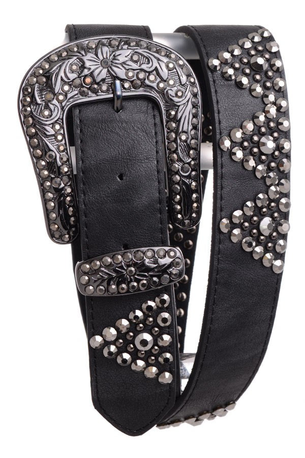 Women's Rhinestone Leather Belt 186
