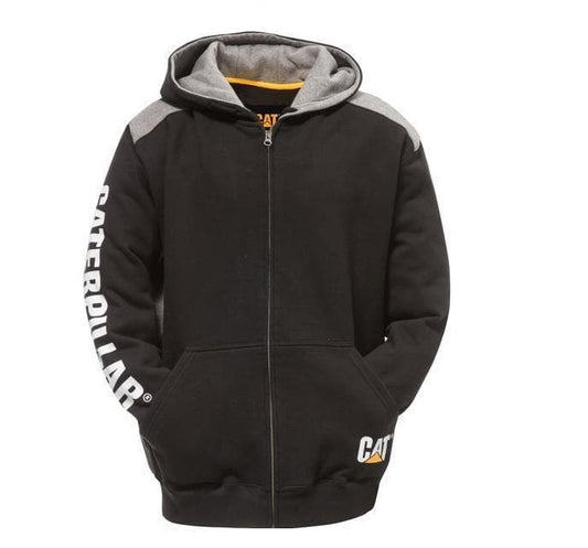 Sudadera con capucha y cremallera con panel de logotipo para hombre de CATERPILLAR 1910803