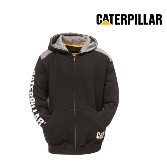 Sudadera con capucha y cremallera con panel de logotipo para hombre de CATERPILLAR 1910803