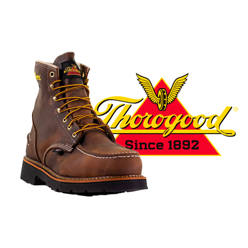 THOROGOOD Men's 1957 Series – Waterproof Safety Toe – 6 Inch Crazyhorse Moc Toe 804-3696