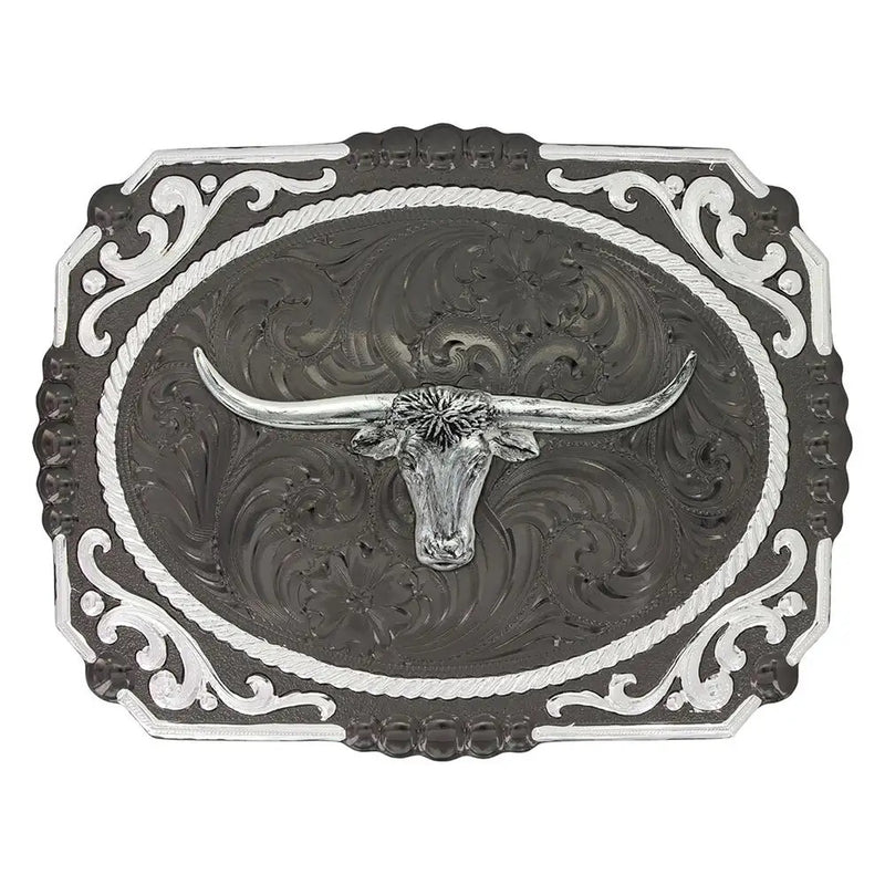 MONTANA SILVERSMITH Men's Gunmetal Cameo Longhorn 25815SB-767M