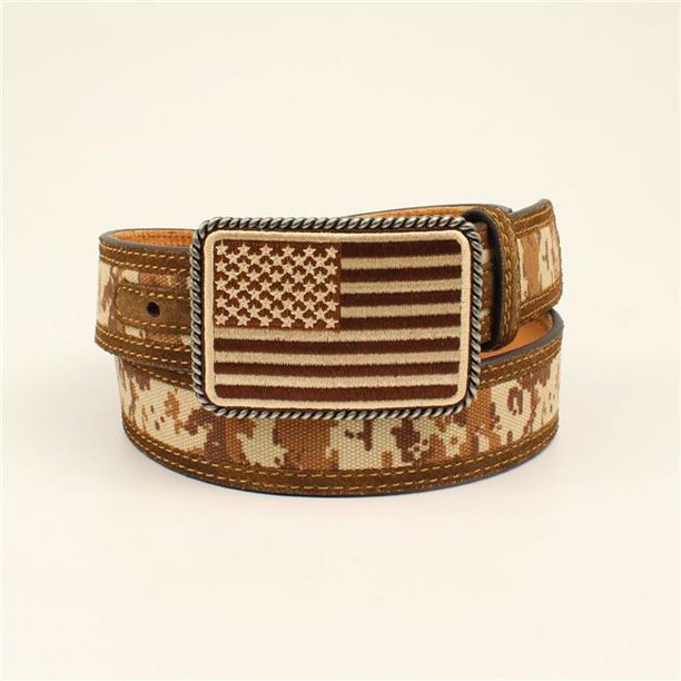 ARIAT Men's Digital Camo USA Flag Belt & Buckle A1030844