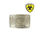 Hebilla de cinturón rectangular de plata antigua para hombre ARIAT A37002