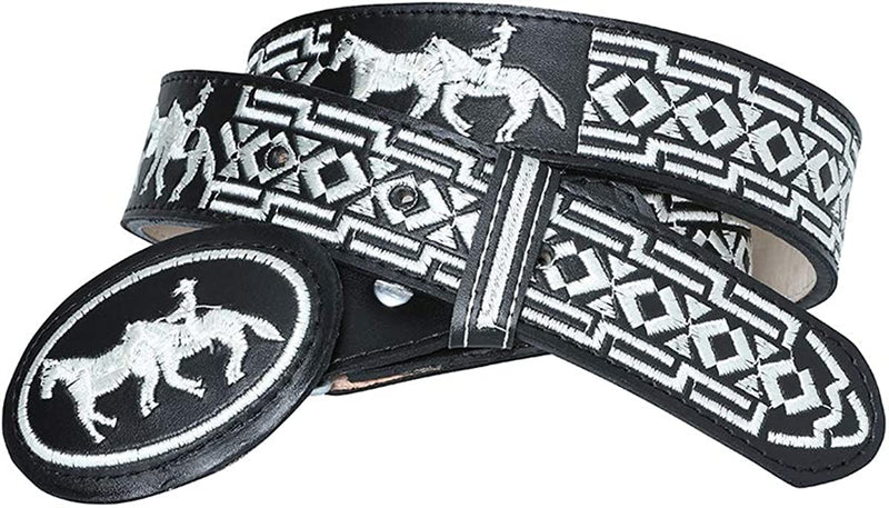 EL SENOR DE LOS CIELOS Men's Belt Embroidered Horse/Cowboy Print 41690