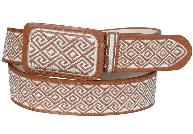 EL SENOR DE LOS CIELOS Men's Western Embroidered Greca Belt 41698