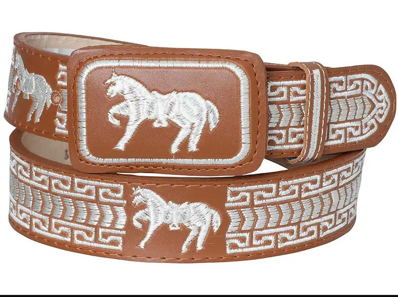 EL SENOR DE LOS CIELOS Men's Western Embroidered Horse Belt 41699
