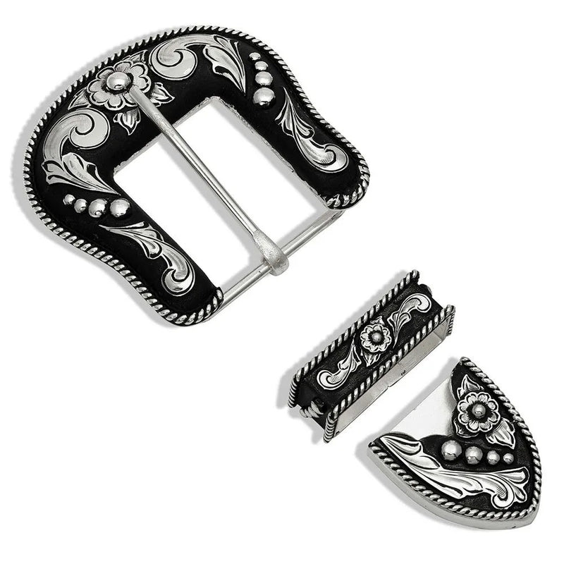 MONTANA SILVERSMITH Men's Beads & Scrolls Buckle Set 62004