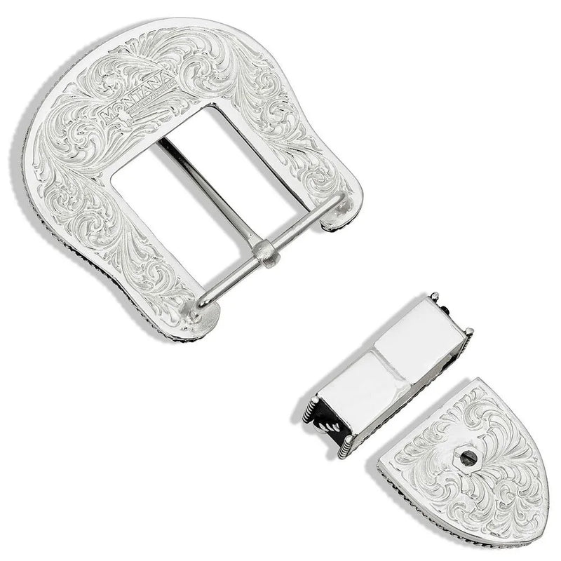 MONTANA SILVERSMITH Men's Beads & Scrolls Buckle Set 62004