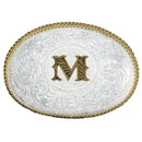 MONTANA SILVERSMITH Initial M silver Engraved Gold Trim 700M