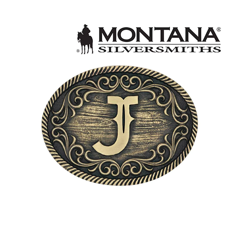 MONTANA SILVERSMITH Filigree Initial Attitude Belt Buckle A915J