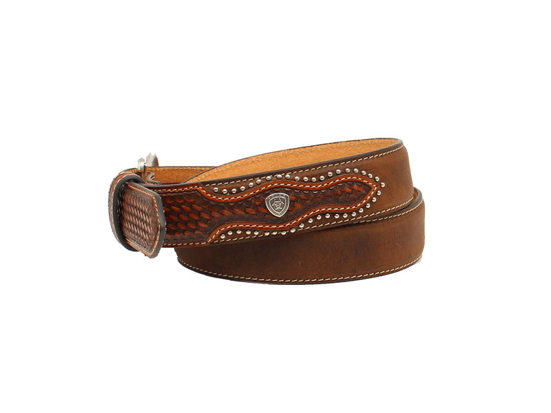 ARIAT Men's Belt Baket Weave Tooled Western A1019644