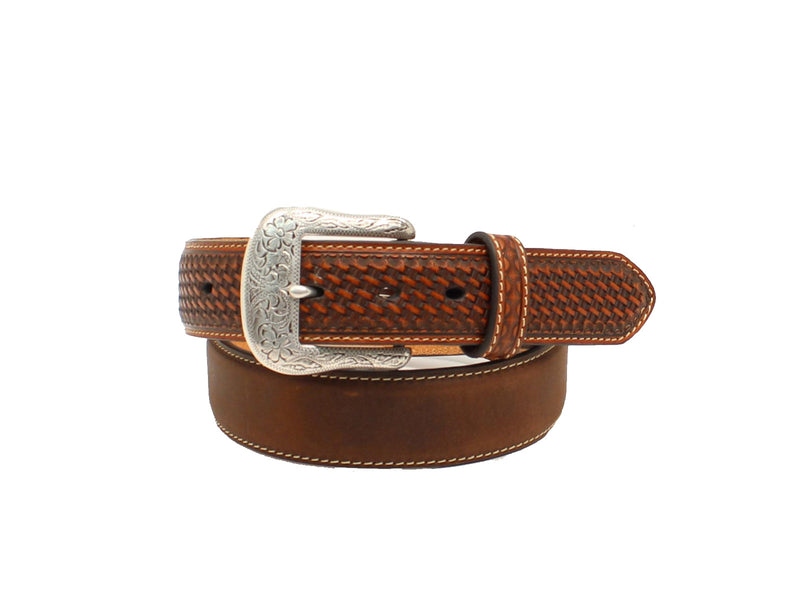 ARIAT Men's Belt Baket Weave Tooled Western A1019644