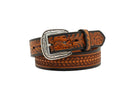ARIAT Men's Leather Basket Weave Tooled Western Belt A1020867