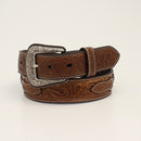ARIAT Men's Belt 1 1/4 Floral Tooled Cross Concho Western Belt A1037302