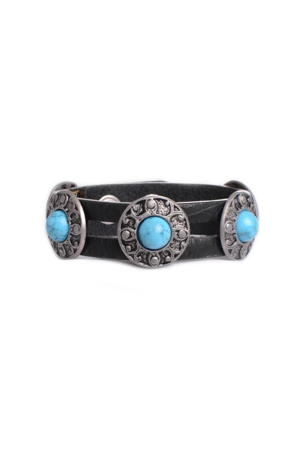 Women's Turqouise Stone Concho Bracelet A1061