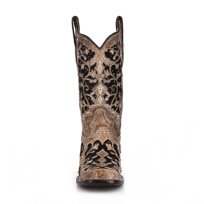 CORRAL BOOTS Women's Inlay & Flowered Embroidery A3648