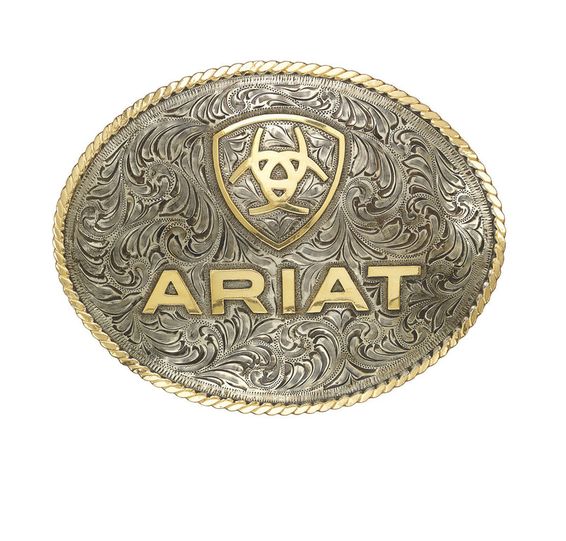 ARIAT Oval Belt Buckle Rope Edge A37016