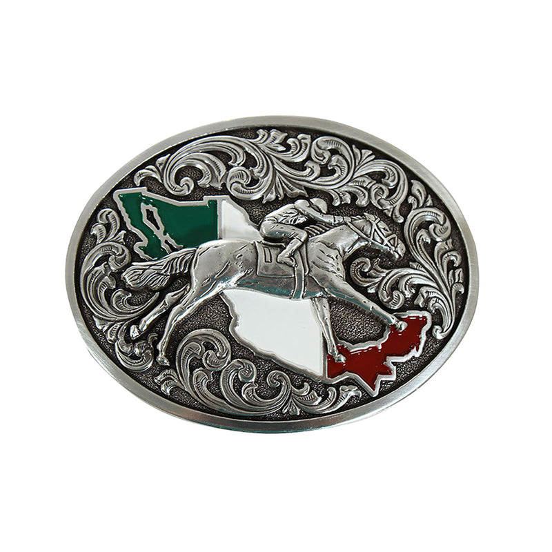 ARIAT Men's Oval Belt Buckle Horse Ride Mexico A37017