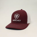 ARIAT Men's Embroidery White Mesh Hat Cap