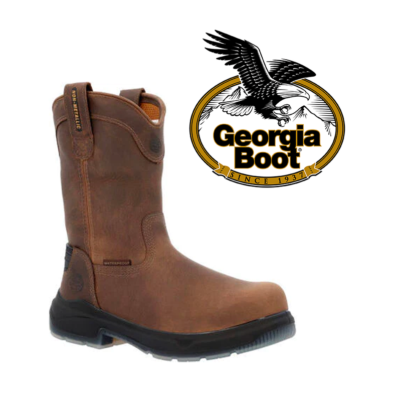 GEORGIA BOOT Men's Flxpoint Ultra 8 Inch Composite Toe Waterproof Wellington Pull-on GB00555