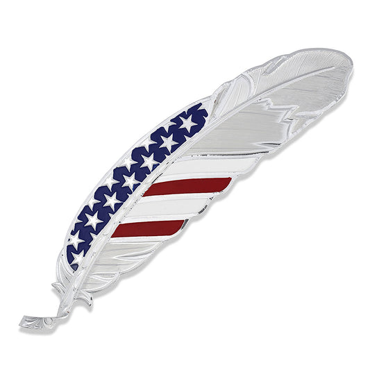 Gorra con plumas de la bandera de EE. UU. de Montana Silvers Smith con estrellas y rayas HF4692USA