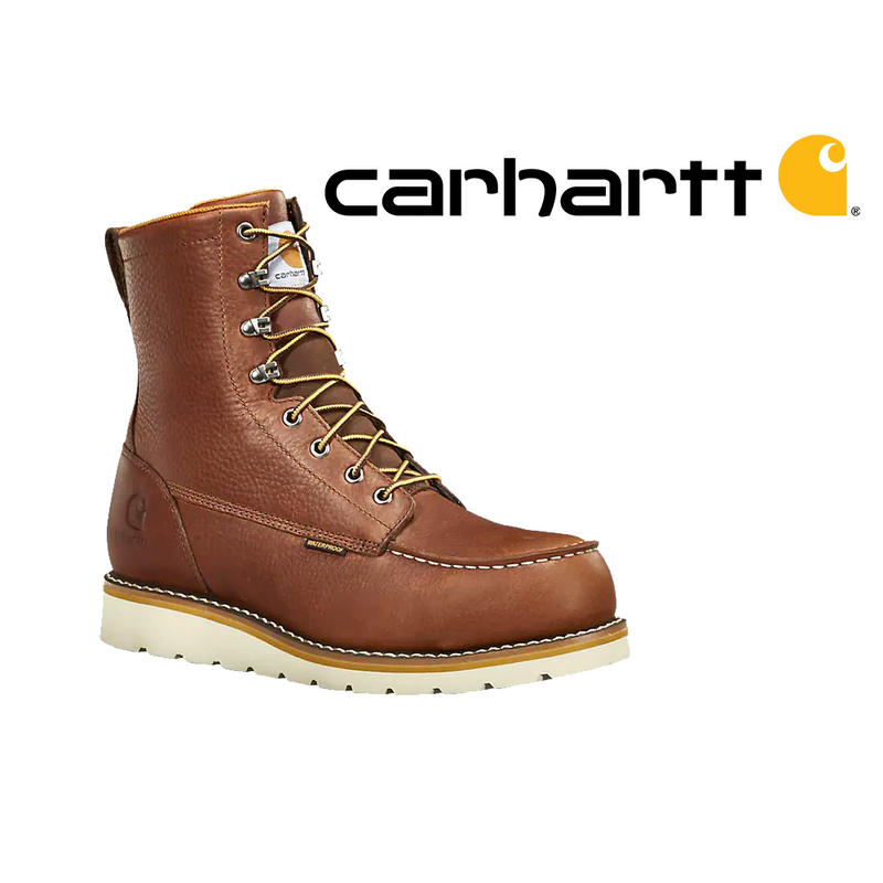 CARHARTT Men's Wedge Work Boot Waterproof 8 Inch Steel Toe FW8275