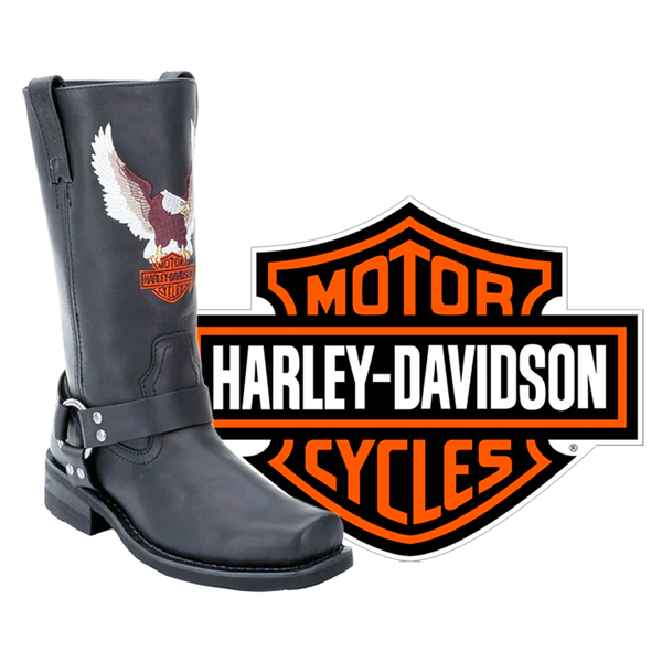Harley Davidson Darren Leather Embroidered Eagle Logo Riding Boots Men 10.5 READ ?SOLD? Harley Davidson eagle embroidered harness boots  main image 3