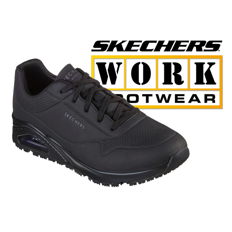 SKECHERS Men s Work Relaxed Fit Uno 1 3 4 Inch Slip Resistant Sutal 200054