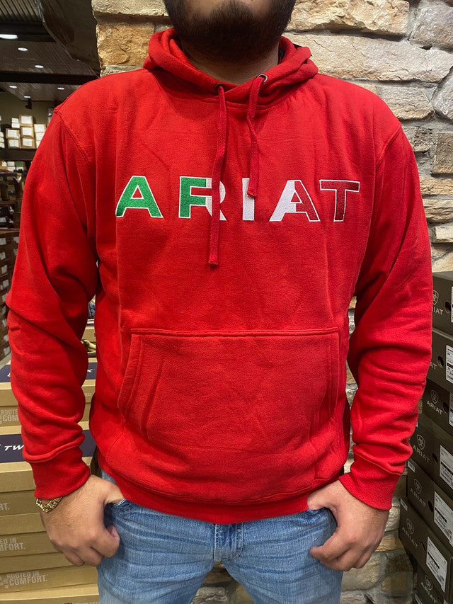 ARIAT Men's Mexico Flag Colors Red Hoodie 10043101