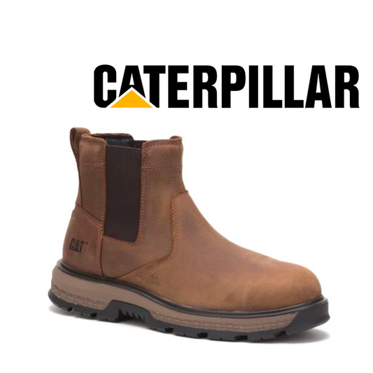 Bota de trabajo impermeable CATERPILLAR Exposition Chelsea con punta de aleación para hombre P91369 