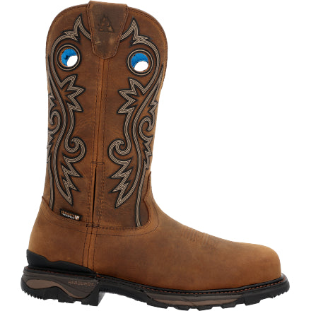 ROCKY Men's Carbon 6 Inch Carbon Toe Waterproof Pull-On Western Boot RKW0376
