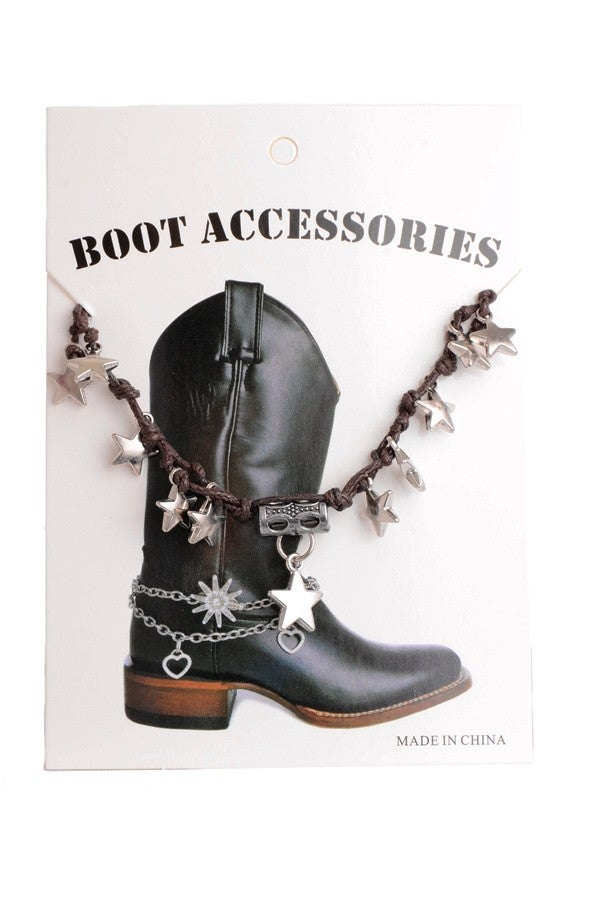 Women's Star Leather Boot Chain BA360